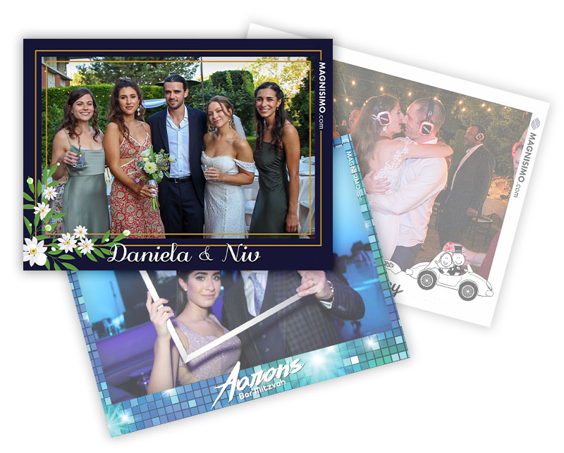 Examples of instant photo magnets for events