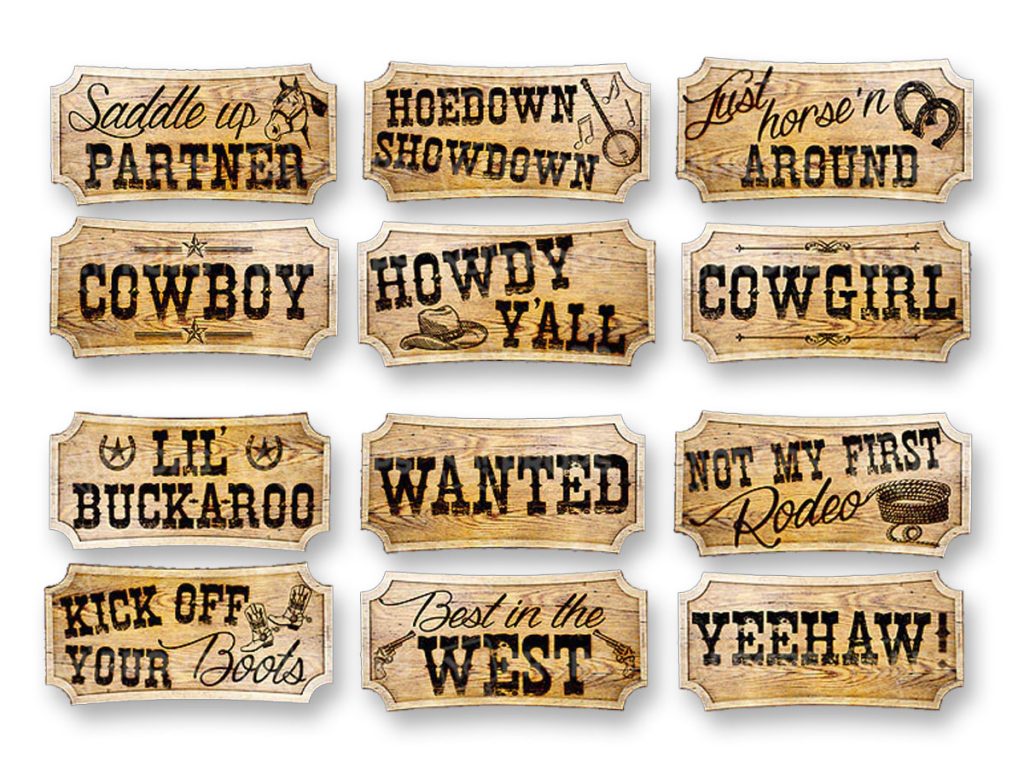 Western bundle photobooth props