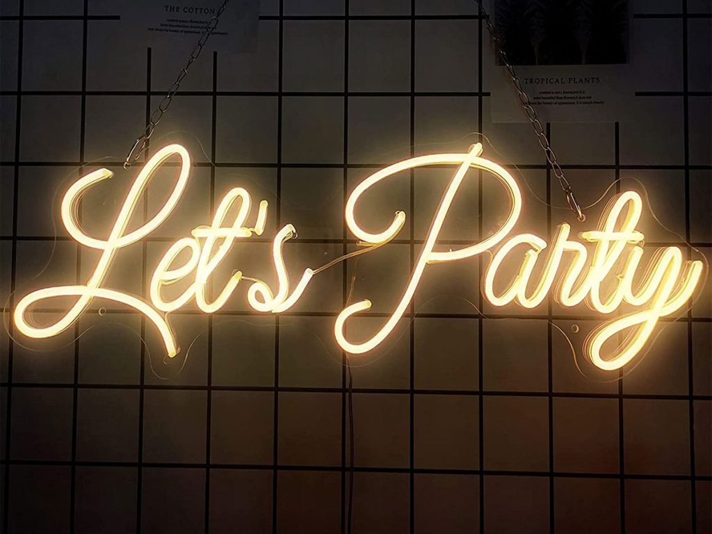 Led neon sign lets party
